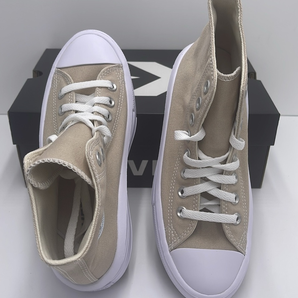Converse WMNS A04365C CTAS MOVE HI BEACH STONE/WHITE/BEACH STONE Platforms - Picture 12 of 16